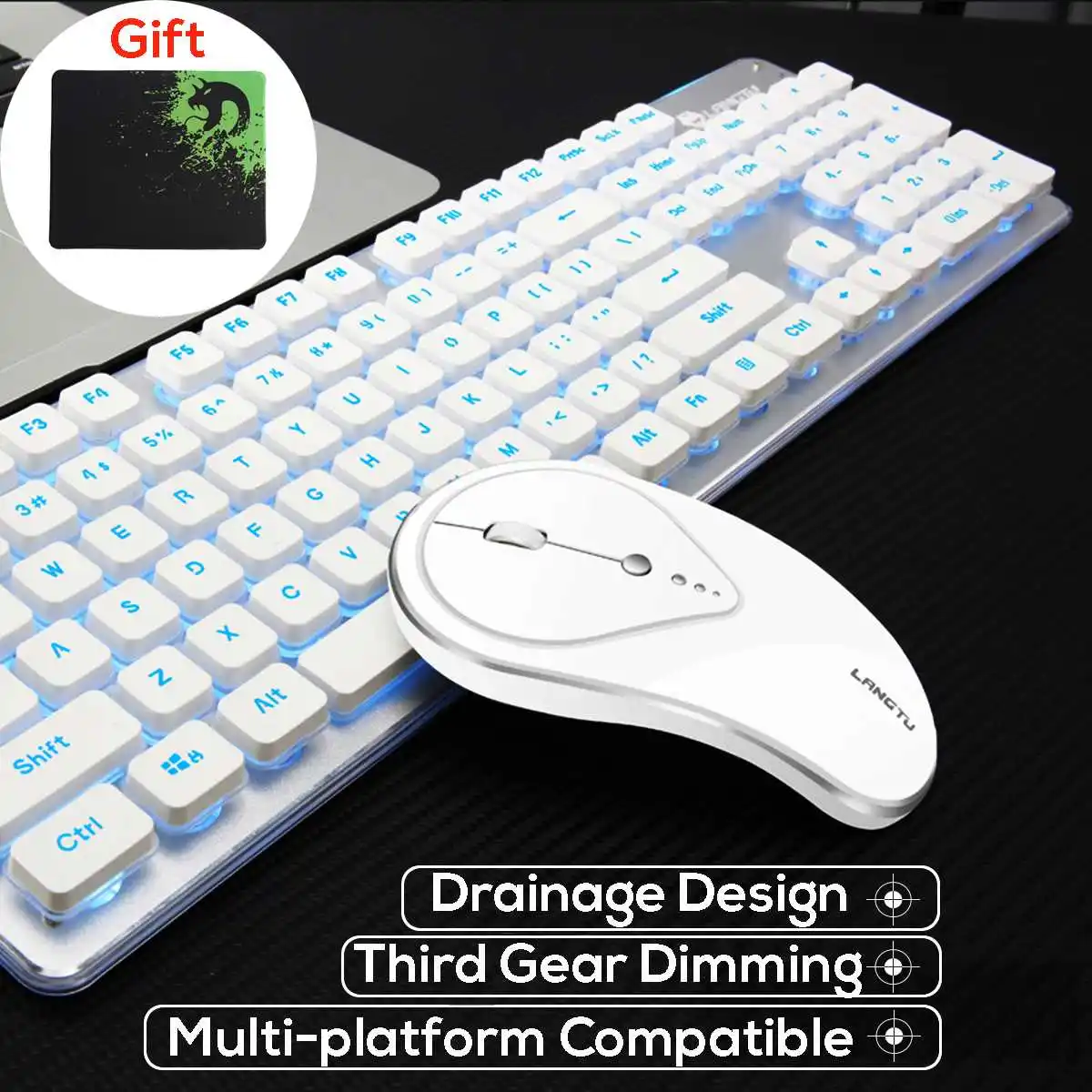 Backlit Wireless Keyboard and Mouse Combo 104 Keys Rechargeable Gaming Keyboard Sets for Computer Gamer Tablet Desktop Laptop
Backlit Wireless Keyboard and Mouse Combo 104 Keys Rechargeable Gaming Keyboard Sets for Computer Gamer Tablet Desktop Laptop