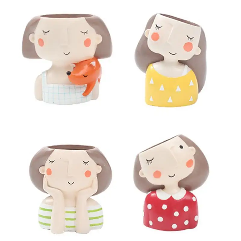 WINOMO 4pcs Succulent Pot Lovely Girl Cute Bonsai Cartoon Flowers Pot Resin Planter Plant Pot for Home Office Desktop Decor
WINOMO 4pcs Succulent Pot Lovely Girl Cute Bonsai Cartoon Flowers Pot Resin Planter Plant Pot for Home Office Desktop Decor