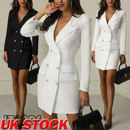 2019 Fashion Blazer Coat Women Long Sleeve V Neck Double Breasted Blazer Ladies Office Slim Blazer Outerwear Black&White
2019 Fashion Blazer Coat Women Long Sleeve V Neck Double Breasted Blazer Ladies Office Slim Blazer Outerwear Black&White