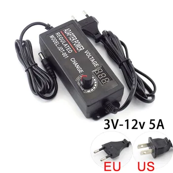 Adjustable 3V 12V power supply 60W 110v 220v to 12v 3V 5A electric Power Charger 5.5*2.5mm for CCTV LED strip light adaptor
Adjustable 3V 12V power supply 60W 110v 220v to 12v 3V 5A electric Power Charger 5.5*2.5mm for CCTV LED strip light adaptor