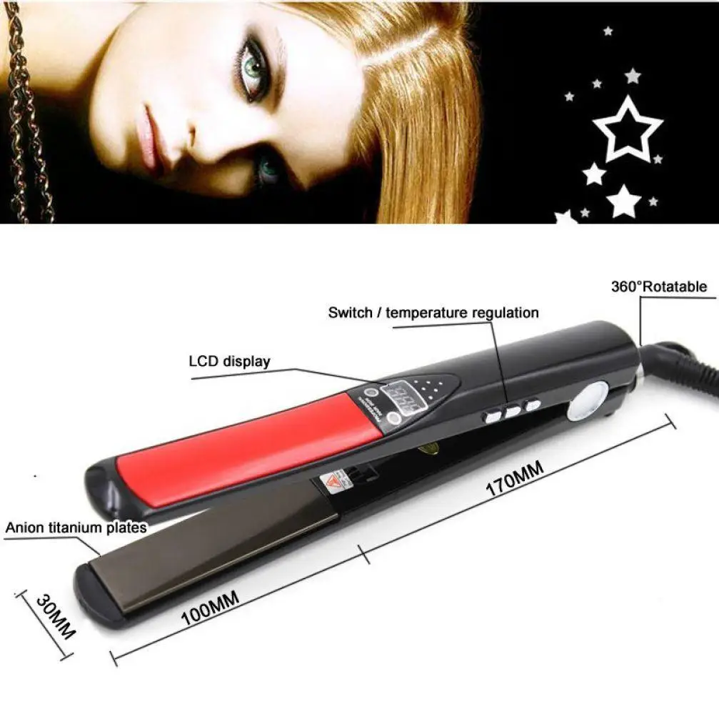 LCD Display Titanium plates Flat Iron Straightening Irons Styling Tools Professional Hair Straightener
LCD Display Titanium plates Flat Iron Straightening Irons Styling Tools Professional Hair Straightener