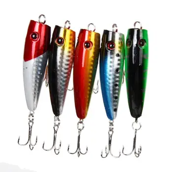5PCS/Set Fishing Lure Laser Reflective Topwater Popper 52g 7cm Floating Lure Hard Baits Big Popper with VMC Hooks Propeller
5PCS/Set Fishing Lure Laser Reflective Topwater Popper 52g 7cm Floating Lure Hard Baits Big Popper with VMC Hooks Propeller