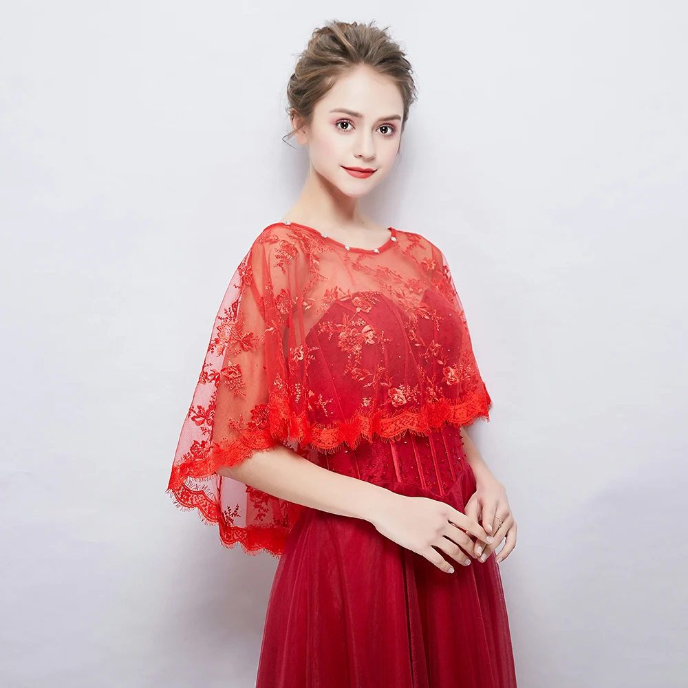 Red Sheer Women Wrap Fashion Eyelash Lace Bridal Wedding Cover Up Hi-Lo Short Cape Beaded Shawl Evening Wraps Jacket Handmade
Red Sheer Women Wrap Fashion Eyelash Lace Bridal Wedding Cover Up Hi-Lo Short Cape Beaded Shawl Evening Wraps Jacket Handmade