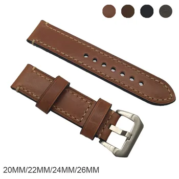 Watch band 20MM 22MM 24MM 26MM genuine leather horse strap Suitable for Panerai watches band man Bold thicker watch straps black
Watch band 20MM 22MM 24MM 26MM genuine leather horse strap Suitable for Panerai watches band man Bold thicker watch straps black