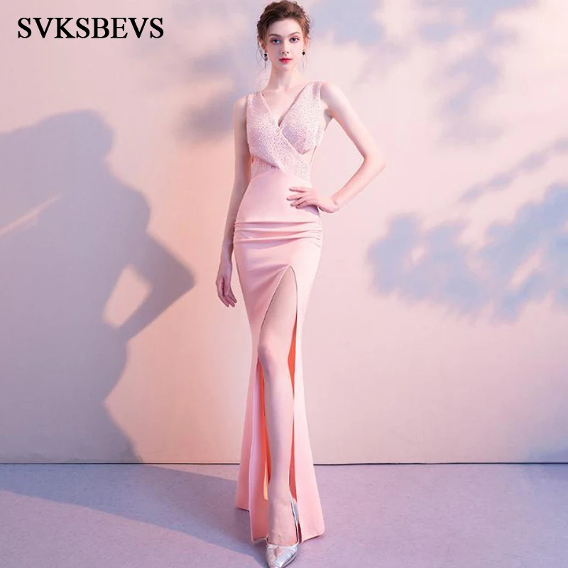 SVKSBEVS 2018 Sexy Deep V Neck Crystal Split Mermaid Long Dresses Elegant Sleeveless Backless Maxi Party Dress
SVKSBEVS 2018 Sexy Deep V Neck Crystal Split Mermaid Long Dresses Elegant Sleeveless Backless Maxi Party Dress