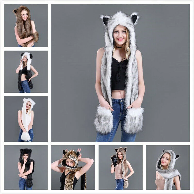 Cartoon Animal Hooded Cap With Packet Plush Beanie Fleece Winter Warm Fluffy Earmuff Hat
Cartoon Animal Hooded Cap With Packet Plush Beanie Fleece Winter Warm Fluffy Earmuff Hat