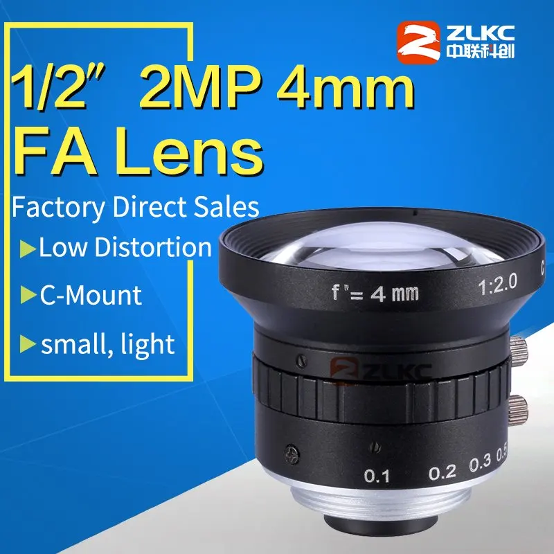 2.0 Mega pixel C Mount 4mm manual aperture lens for 1/2" FA High performance for camera Machine Vision fixed focal length lenses
2.0 Mega pixel C Mount 4mm manual aperture lens for 1/2" FA High performance for camera Machine Vision fixed focal length lenses