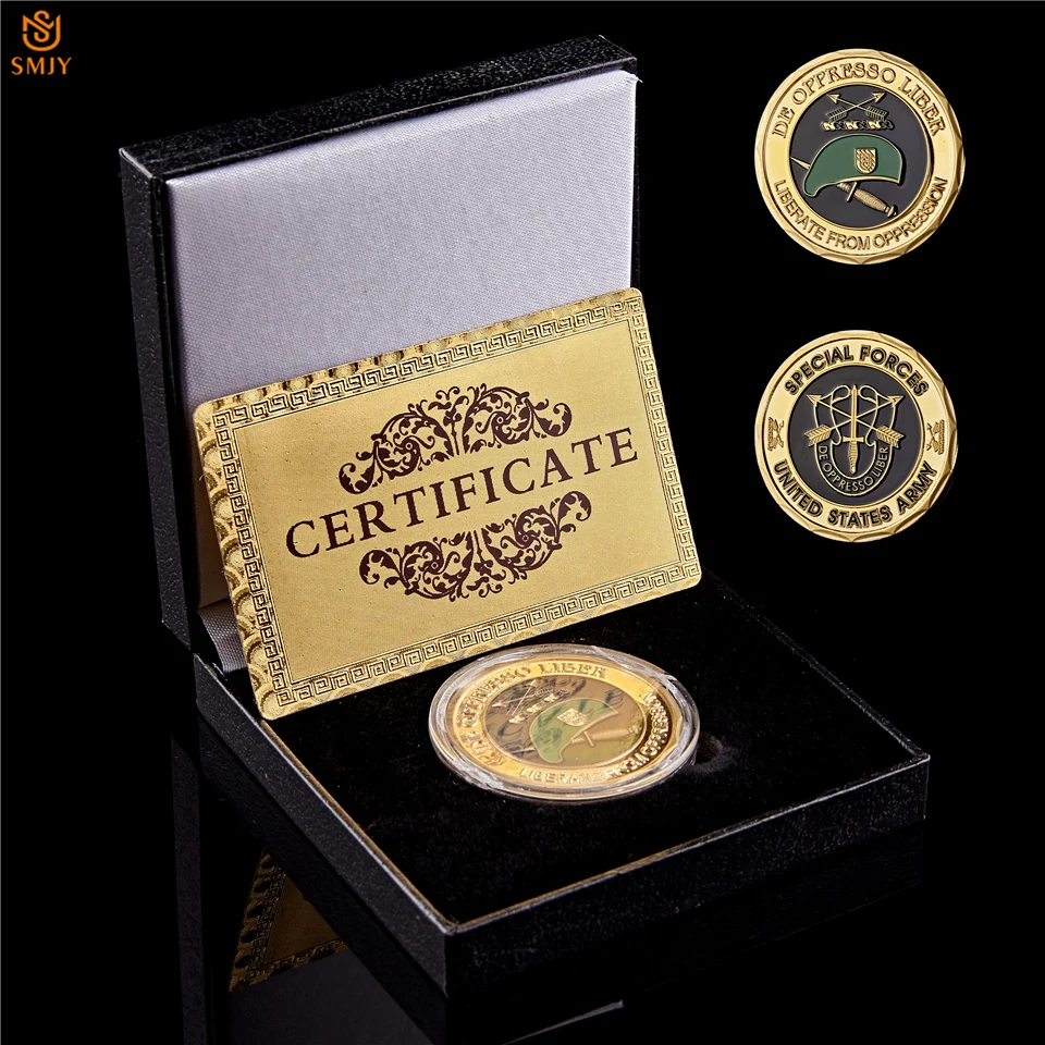 USA Army Special Forces Custom Edition Beret De Oppresso Liber Liberation Military Token Challenge Coin W/Display Box
USA Army Special Forces Custom Edition Beret De Oppresso Liber Liberation Military Token Challenge Coin W/Display Box