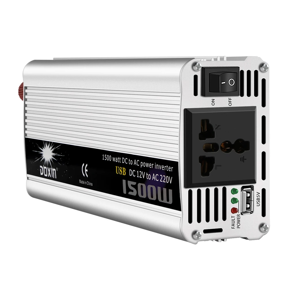 Onever 1500W Car Inverter with USB Charger Converter Adapter Voltage Converter Modified Sine Wave DC 12V To AC 220V
Onever 1500W Car Inverter with USB Charger Converter Adapter Voltage Converter Modified Sine Wave DC 12V To AC 220V