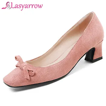 Lasyarrow Middle Heel Square Toe Shallow Pumps Elegant Bow Knot Office Ladies Shoes Flock Leather Footwear Plus Size 32-43 J499
Lasyarrow Middle Heel Square Toe Shallow Pumps Elegant Bow Knot Office Ladies Shoes Flock Leather Footwear Plus Size 32-43 J499
