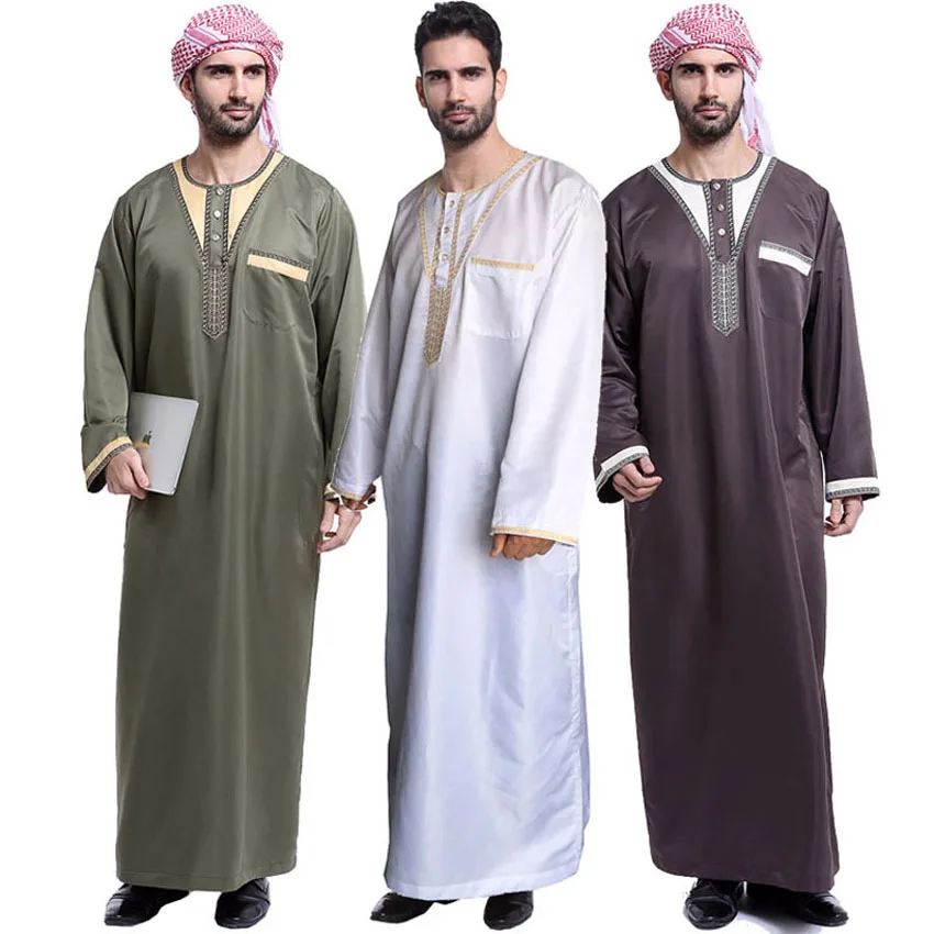 Saudi Arab Man Muslim Traditional Polyester Jubba Thobe Embroidery Round Neck Kaftan Long Robe Abaya Islamic Ramadan Wear
Saudi Arab Man Muslim Traditional Polyester Jubba Thobe Embroidery Round Neck Kaftan Long Robe Abaya Islamic Ramadan Wear