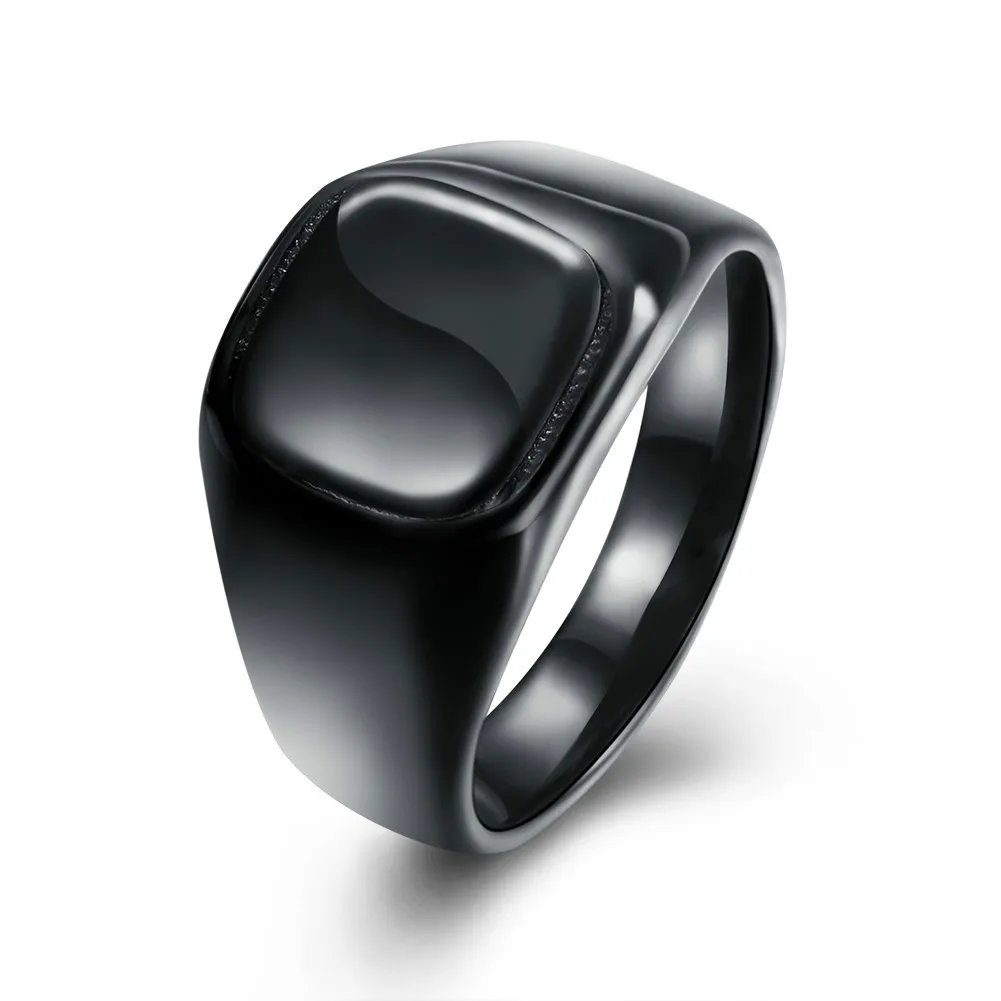 Black Men Ring Square Big Width Signet Rings Titanium Steel Man Finger Silver Black Men Ring Fashion Jewelry Men Accessories
Black Men Ring Square Big Width Signet Rings Titanium Steel Man Finger Silver Black Men Ring Fashion Jewelry Men Accessories