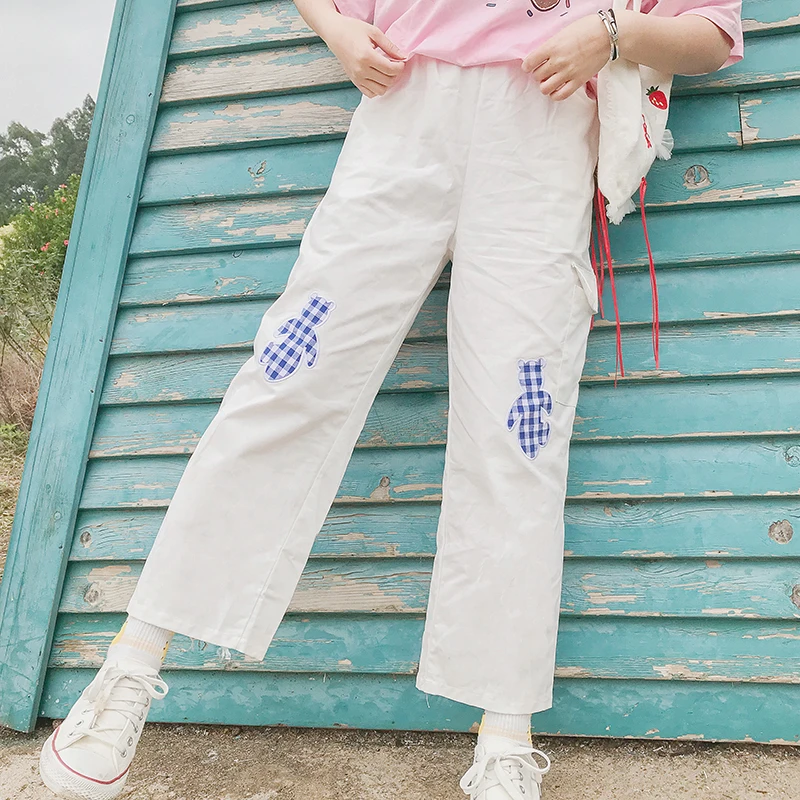 Lychee Girls Japan Style Plaid Bear Patch Trousers Pants High Elastic Waist Loose Summer Spring Pocket Women Trousers Pants
Lychee Girls Japan Style Plaid Bear Patch Trousers Pants High Elastic Waist Loose Summer Spring Pocket Women Trousers Pants