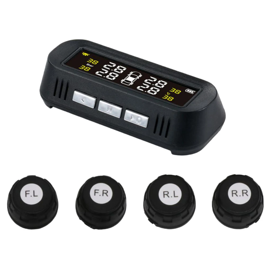 TPMS Wireless Tire Pressure Alarm Monitoring System LCD+4 External Sensors for Car Electronics
TPMS Wireless Tire Pressure Alarm Monitoring System LCD+4 External Sensors for Car Electronics
