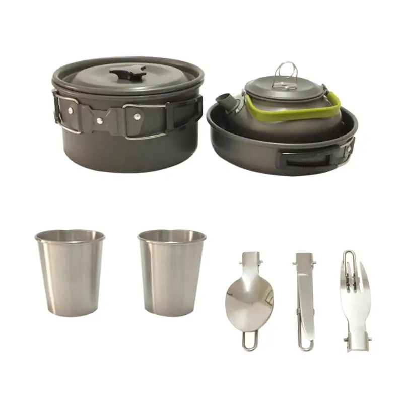 9pcs Portable Camping Pot Pan Kettle Set Aluminum Alloy Outdoor Tableware Cookware Teapot Cooking Tool for Picnic BBQ
9pcs Portable Camping Pot Pan Kettle Set Aluminum Alloy Outdoor Tableware Cookware Teapot Cooking Tool for Picnic BBQ