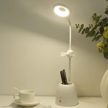 Newest Design Led Table Lamp Dimmable Smart Press Usb Desk Lamp With Pen Container Fan Reading Book Light Dc/Rechargeable
Newest Design Led Table Lamp Dimmable Smart Press Usb Desk Lamp With Pen Container Fan Reading Book Light Dc/Rechargeable