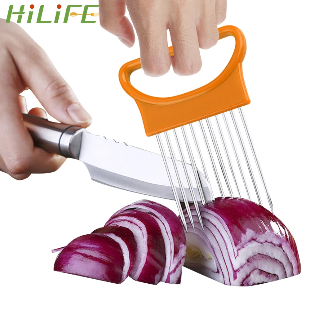 HILIFE Slicing Cutter Stainless Steel Cutting Aid Guide Holder Safe Fork Onion Slicer Tomato Vegetable Holder Kitchen Gadget
HILIFE Slicing Cutter Stainless Steel Cutting Aid Guide Holder Safe Fork Onion Slicer Tomato Vegetable Holder Kitchen Gadget