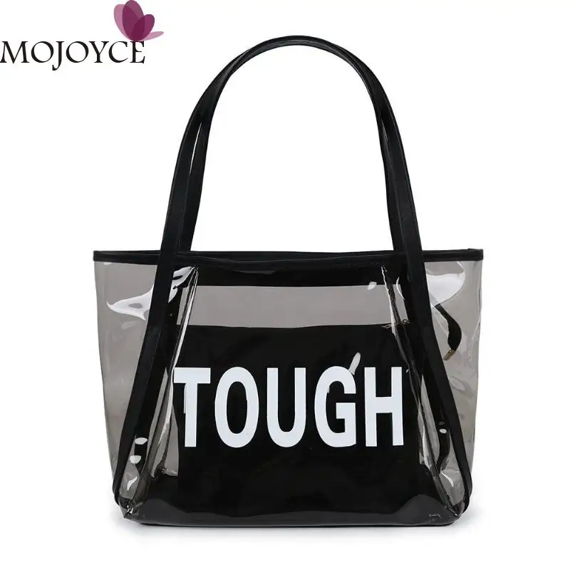 Teenager Girls Large Capacity Transparent PVC 2pcs/set Clear Solid Color Shoulder Handbag Women Shopping Totes Clutch sac a main
Teenager Girls Large Capacity Transparent PVC 2pcs/set Clear Solid Color Shoulder Handbag Women Shopping Totes Clutch sac a main