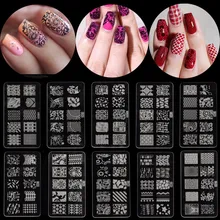 1 pièces bricolage acrylique mode dentelle Design ongles estampage plaques Nail Art Image timbre plaques manucure ensemble modèle Nail Art outils(China)