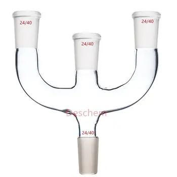 24/40,Modified Glass Claisen Adapter,4-way,Chemistry Lab Glassware
24/40,Modified Glass Claisen Adapter,4-way,Chemistry Lab Glassware