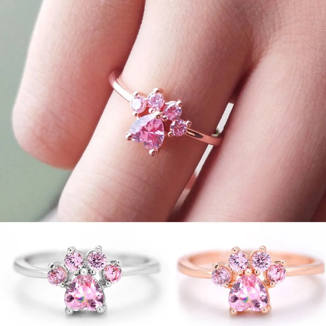 Bohemian Pet Paw Print Crystal Rhinestone Ring For Women Cute Lovely Cat Dog Claw Adjustable Silver Gold Open Ring Shellhard
Bohemian Pet Paw Print Crystal Rhinestone Ring For Women Cute Lovely Cat Dog Claw Adjustable Silver Gold Open Ring Shellhard
