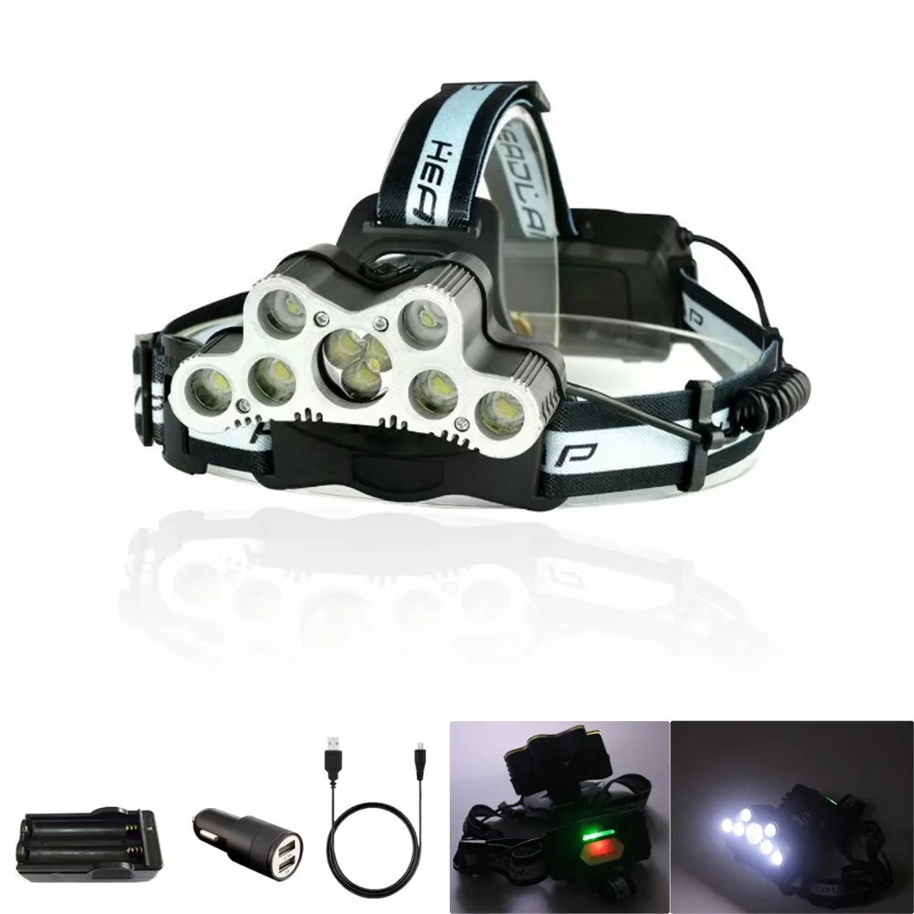 Super Bright XPE-Q5+XMLT6 Headlamp 7/ 9LED Focus Headlight Outdoor Emergency Headset Torch LED Searchlight USB Charger(Option)
Super Bright XPE-Q5+XMLT6 Headlamp 7/ 9LED Focus Headlight Outdoor Emergency Headset Torch LED Searchlight USB Charger(Option)
