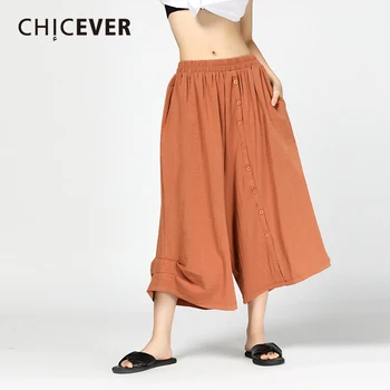CHICEVER 2020 Women's pants High Elastic Waist Loose Big Size Side Button Irregular Ankle-Length Wide Leg Pants Fashion Korean
CHICEVER 2020 Women's pants High Elastic Waist Loose Big Size Side Button Irregular Ankle-Length Wide Leg Pants Fashion Korean