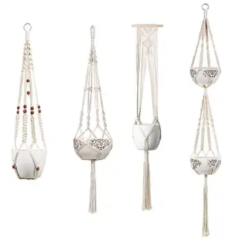 Macrame Plant Hangers - 4 Pack, In Different Designs - Handmade Indoor Wall Hanging Planter Plant Holder - Modern Boho Home
Macrame Plant Hangers - 4 Pack, In Different Designs - Handmade Indoor Wall Hanging Planter Plant Holder - Modern Boho Home