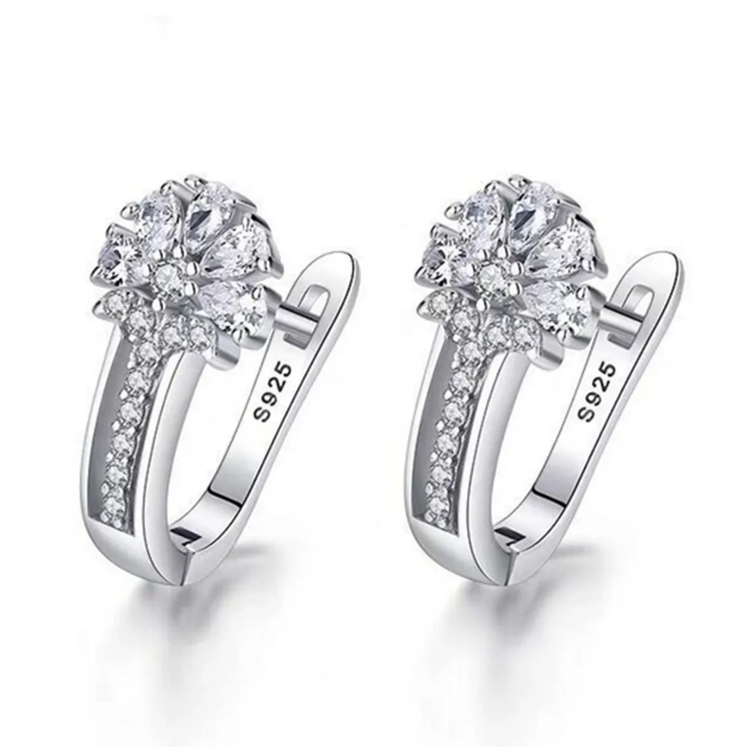 Luxury Charming Silver Crystal Wedding Earring For Bridal Accessories Shellhard Elegant Simple Flower Rhinestone Earring Stud
Luxury Charming Silver Crystal Wedding Earring For Bridal Accessories Shellhard Elegant Simple Flower Rhinestone Earring Stud