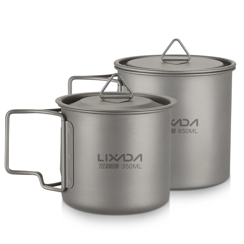2PCS Ultralight Titanium Cup Set Outdoor Portable Camping Tableware Cookware 350ml+650ml Water Cup Mug with Foldable Handle
2PCS Ultralight Titanium Cup Set Outdoor Portable Camping Tableware Cookware 350ml+650ml Water Cup Mug with Foldable Handle