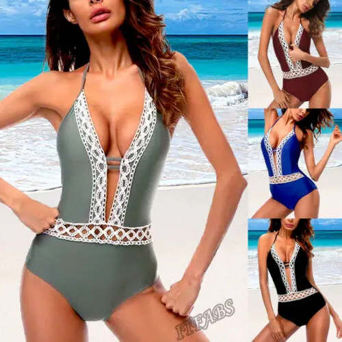 Summer Women One Piece Lace Patchwork Deep V neck Swimwear Bandage Bikini Push-up Padded Bra Bathing Suit Swimsuit Swimming Suit
Summer Women One Piece Lace Patchwork Deep V neck Swimwear Bandage Bikini Push-up Padded Bra Bathing Suit Swimsuit Swimming Suit