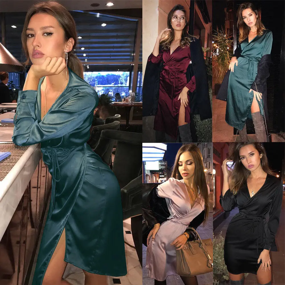 Brand Hot New Arrivals Sexy Women Elegant V-Neck Bodycon Clubwear Party Split Clubwear Dresses Smooth Asymmetrical Soft Dress
Brand Hot New Arrivals Sexy Women Elegant V-Neck Bodycon Clubwear Party Split Clubwear Dresses Smooth Asymmetrical Soft Dress