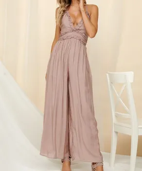 2019 Women Sexy Deep V Neck Ruffles Long Romper Backless Pure Jumpsuit Hollow Out Fashion Sleeveless Playsuits
2019 Women Sexy Deep V Neck Ruffles Long Romper Backless Pure Jumpsuit Hollow Out Fashion Sleeveless Playsuits