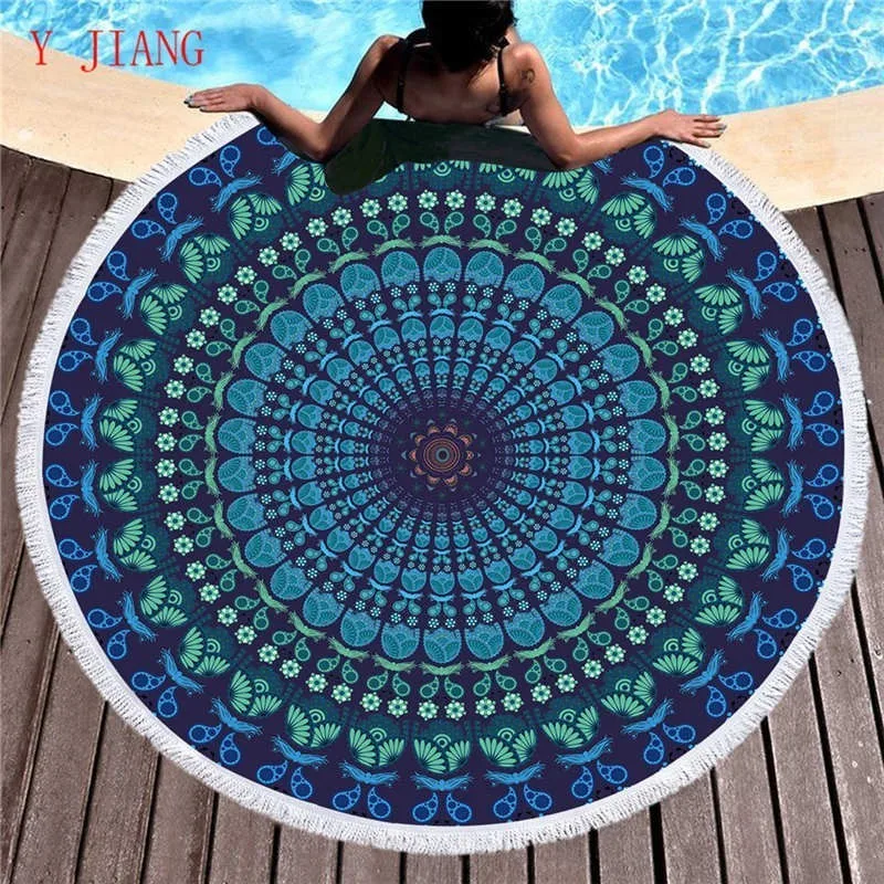 Mandala Blue Round Beach Towel With Tassels Tapestry Bohemian Toalla Sunblock Boho Printed Blanket Yoga Mat
Mandala Blue Round Beach Towel With Tassels Tapestry Bohemian Toalla Sunblock Boho Printed Blanket Yoga Mat
