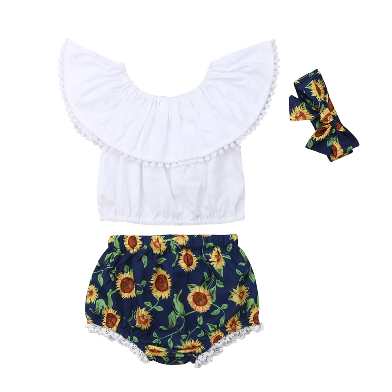 3Pcs Summer Newborn Baby Girl Clothes Toddler Outfits Ruffle Tops Sunflower Print Shorts Sunsuit Girls Clothes Set Baby Clothing
3Pcs Summer Newborn Baby Girl Clothes Toddler Outfits Ruffle Tops Sunflower Print Shorts Sunsuit Girls Clothes Set Baby Clothing