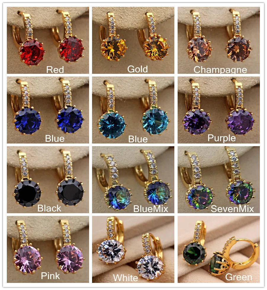 Yellow Gold Filled - 9mm Hollow Crown Round Rainbow MYSTIC Purple Red Green Party Women Earrings 13 Color to Pick
Yellow Gold Filled - 9mm Hollow Crown Round Rainbow MYSTIC Purple Red Green Party Women Earrings 13 Color to Pick