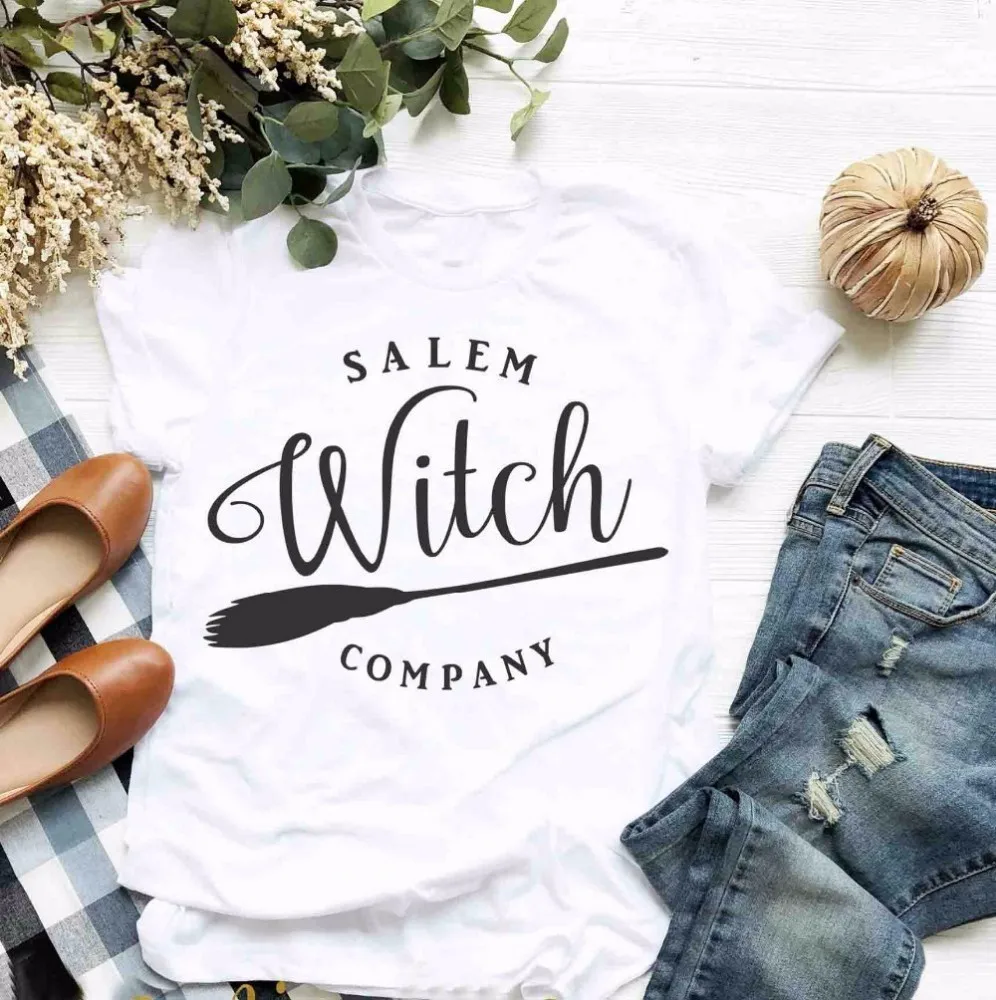 Salem Witch Company Shirt thanksgiving Halloween party women fashion slogan Flying broom harajuku t-shirt graphic tees top-J043
Salem Witch Company Shirt thanksgiving Halloween party women fashion slogan Flying broom harajuku t-shirt graphic tees top-J043