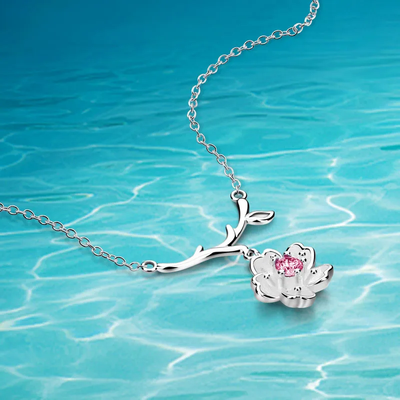 Sweet Romantic Glamour Crystal Plum Jewelry Gives Girlfriend Gift Real 925 Sterling Silver Necklaces For Womn Wholesale Retail
Sweet Romantic Glamour Crystal Plum Jewelry Gives Girlfriend Gift Real 925 Sterling Silver Necklaces For Womn Wholesale Retail