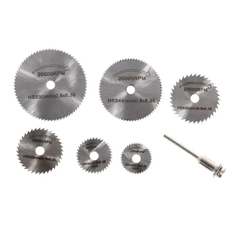 HSS Mini Circular Saw Blade Wood Cutter Discs Drill for Rotary Tool Circular Saw Blades Dremel Metal Cutter Oscillating 7Pcs new
HSS Mini Circular Saw Blade Wood Cutter Discs Drill for Rotary Tool Circular Saw Blades Dremel Metal Cutter Oscillating 7Pcs new