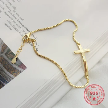 Korea Hot Style Pure 925 Sterling Silver Bracelets for Women Delicate Fashion Gold Cross Bangle Jewelry
Korea Hot Style Pure 925 Sterling Silver Bracelets for Women Delicate Fashion Gold Cross Bangle Jewelry