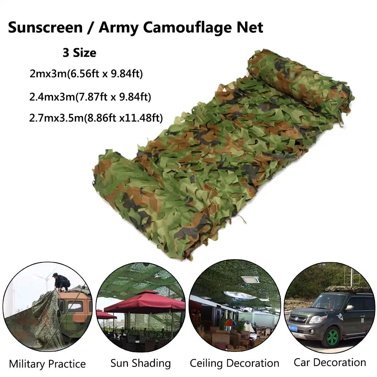 Outdoor Hunting Camping Desert Woodlands Blinds Army Military Camouflage Camo Net Sun Shelter Car Covers
Outdoor Hunting Camping Desert Woodlands Blinds Army Military Camouflage Camo Net Sun Shelter Car Covers
