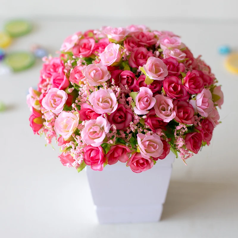 21 Head Artificial Plastic Rose Flower Bridal Bouquet Wedding Decoration Fake 7 Fork Mini Rose Silk Flower Romantic Home Decor
21 Head Artificial Plastic Rose Flower Bridal Bouquet Wedding Decoration Fake 7 Fork Mini Rose Silk Flower Romantic Home Decor