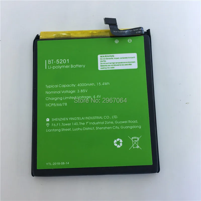 Mobile phone battery for LEAGOO power 2 4000mAh High capacity Long standby time High capacity for LEAGOO BT-5201 battery
Mobile phone battery for LEAGOO power 2 4000mAh High capacity Long standby time High capacity for LEAGOO BT-5201 battery