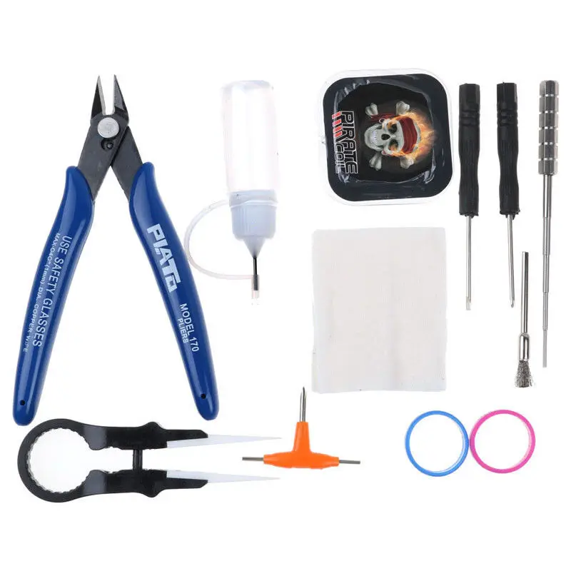 Electronic Cigarette Kit 12PCS Vape Tool Kit Coil Wire Jig Set Organic Bag For RDA RTA RBA RDTA US Seller
Electronic Cigarette Kit 12PCS Vape Tool Kit Coil Wire Jig Set Organic Bag For RDA RTA RBA RDTA US Seller