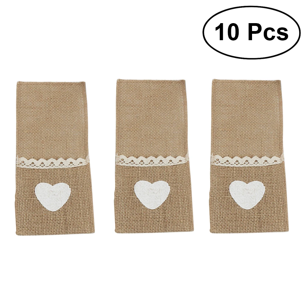 10Pcs Burlap Cutlery Holders Vintage Jute Cutlery Pocket Knife Fork Bag for Wedding Party Decoration
10Pcs Burlap Cutlery Holders Vintage Jute Cutlery Pocket Knife Fork Bag for Wedding Party Decoration