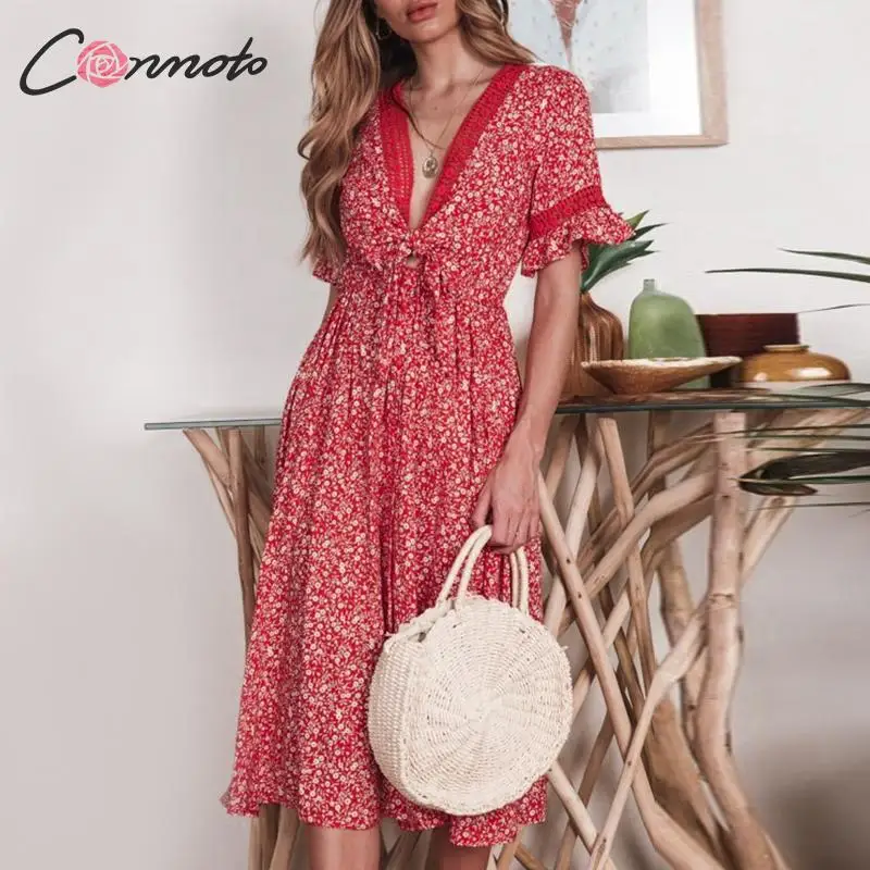 Conmoto Lace Mid Casual Beach Women Dress Bohemian Party Dresses Button Female Elegant Sexy Deep V Vintage Dress Vestidos
Conmoto Lace Mid Casual Beach Women Dress Bohemian Party Dresses Button Female Elegant Sexy Deep V Vintage Dress Vestidos