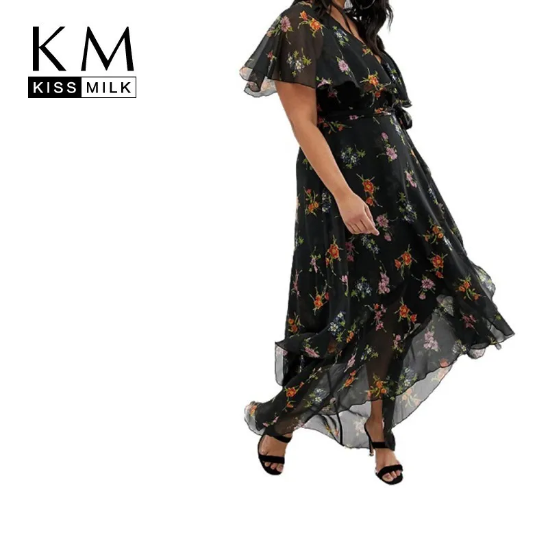 Kissmilk Large Size Simple European And American V-neck Sexy Printed Mesh Stitching Ruffled Front Short Long Dress
Kissmilk Large Size Simple European And American V-neck Sexy Printed Mesh Stitching Ruffled Front Short Long Dress