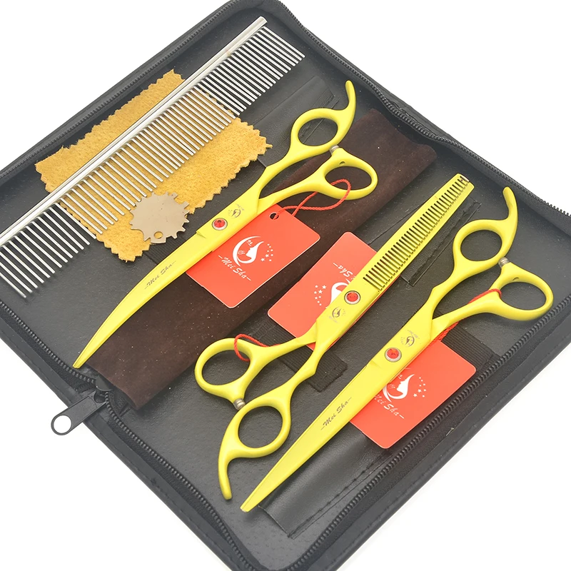 7.0" Meisha Pet Hair Scissors with Comb Bag Top Quality Steel 9CR Cutting Thinning Tijeras for Groomer Curved Dogs Shears HB0197
7.0" Meisha Pet Hair Scissors with Comb Bag Top Quality Steel 9CR Cutting Thinning Tijeras for Groomer Curved Dogs Shears HB0197