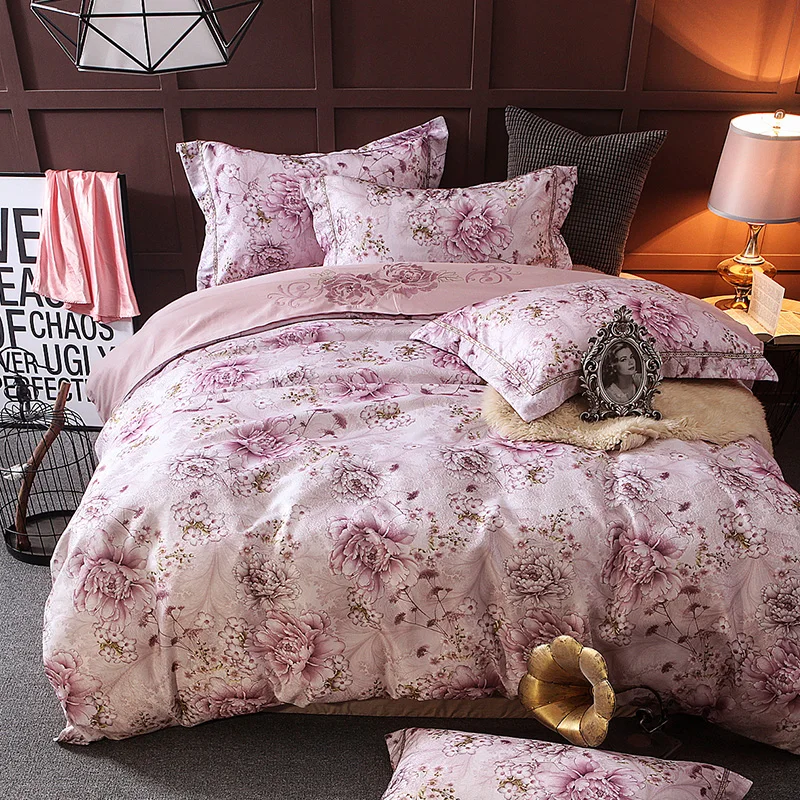 Blue Pink Cotton jacquard queen king size bedding sets Floral Leaves duvet cover bed linen/sheet set pillowcase soft 40
Blue Pink Cotton jacquard queen king size bedding sets Floral Leaves duvet cover bed linen/sheet set pillowcase soft 40