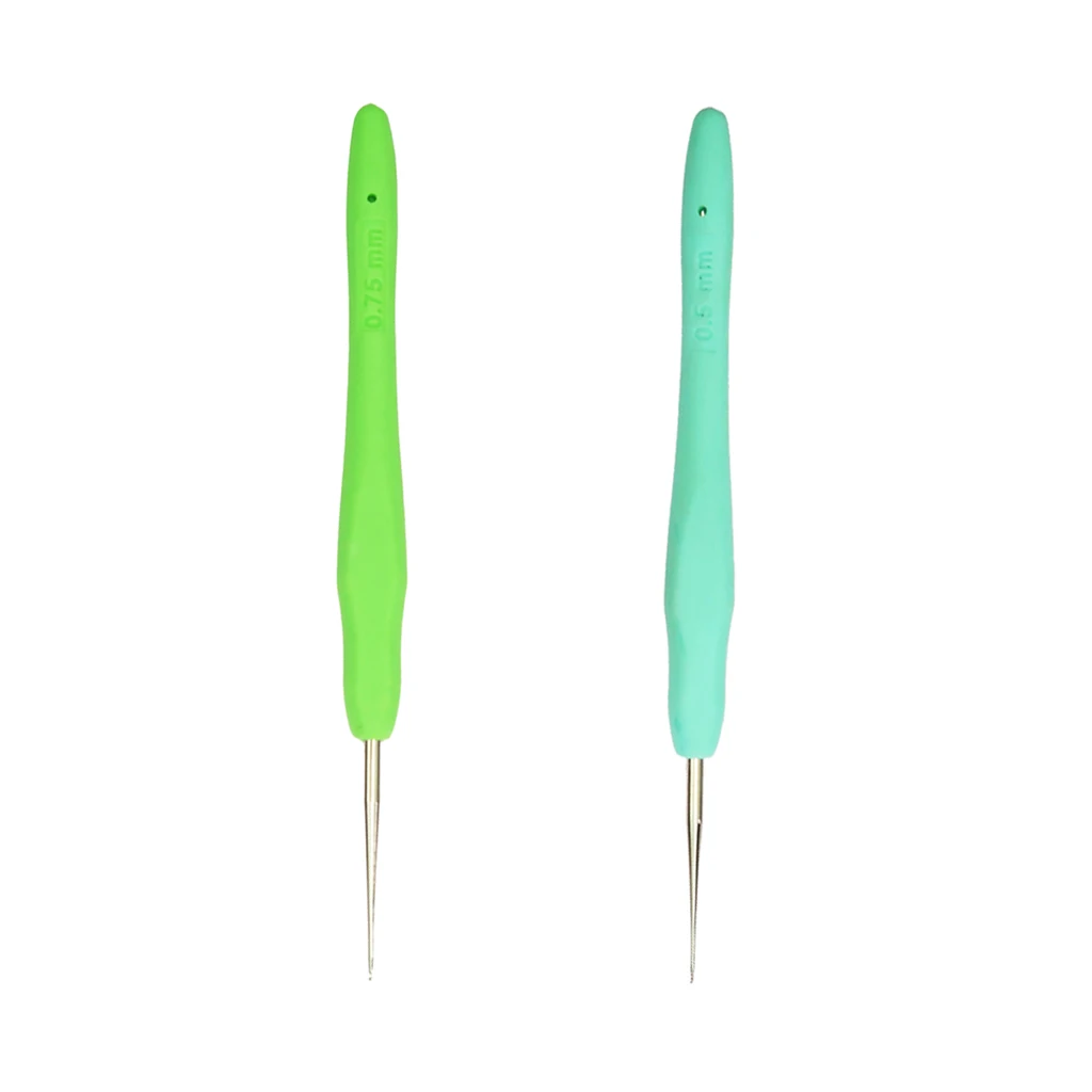 2pcs Soft Grip Handle Stainless Steel Crochet Hook for Sewing Weaving Knitting Craft 0.5mm 0.75mm
2pcs Soft Grip Handle Stainless Steel Crochet Hook for Sewing Weaving Knitting Craft 0.5mm 0.75mm